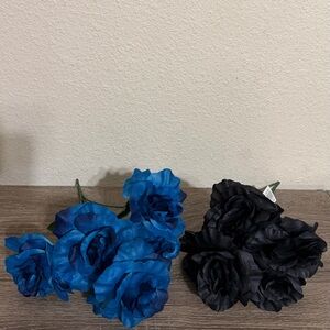 Blue & Black Artificial Flowers